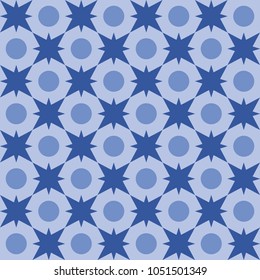 Elegant geometric seamless pattern. Star and circles.