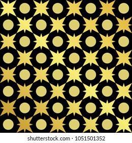 Elegant geometric seamless pattern. Star and circles.