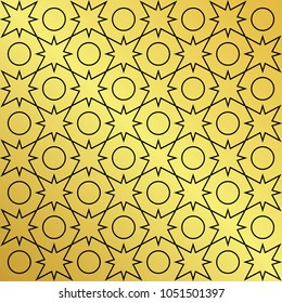 Elegant geometric seamless pattern. Star and circles.