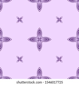 Elegant Geometric Seamless Patterns Design with Light Purple Color. Modern Flower Pattern for Decoration, Background, Gift, Wallpaper, Ornament, Paper or Motif