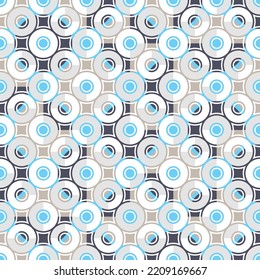 Elegant geometric seamless vector pattern. Regular background with small and large circles and semicircles. Modern truchet repeat minimal shapes for fashion, home decor and wallpaper.