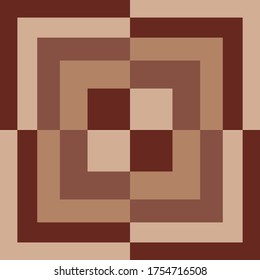 Elegant geometric square scarf pattern on brown