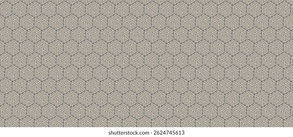 Elegantes geometrisches Textilmuster mit einem subtilen, sich wiederholenden Sechseckdesign in gedeckten Tönen.  Perfekt für Website-Hintergründe, Druckprojekte oder die Erstellung einer anspruchsvollen visuellen Textur.