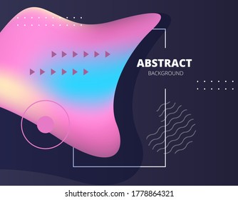 elegant geometric vector template with dark background and shapeless rainbow shape