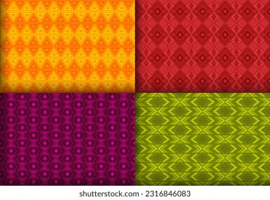 Elegant geometry argyle seamless pattern bundle. Scottish motif ethnic patterns. Argyle element geometric vector repeat motif collection. Monochrome background prints.