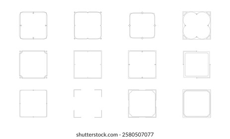 Elegant Geometry Square Line Frames
