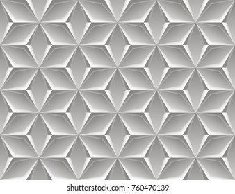 Elegant geometry. Vector Seamless Black-to-white Stretching Halftone Pattern from of stars, texture of concrete