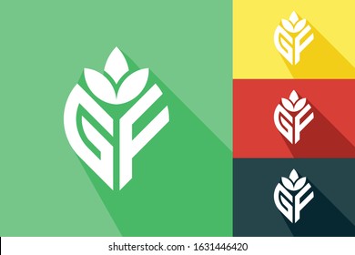 Elegant GF Leaf Logo Design A Modern and Versatile Corporate Identity for Green Businesses