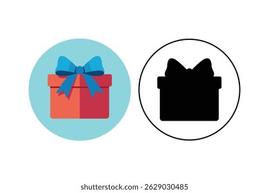 Elegant Gift Box with Bow Vector, gift box with ribbon, gift box vector icon
