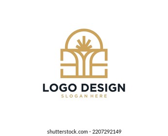 elegant gift line art logo design