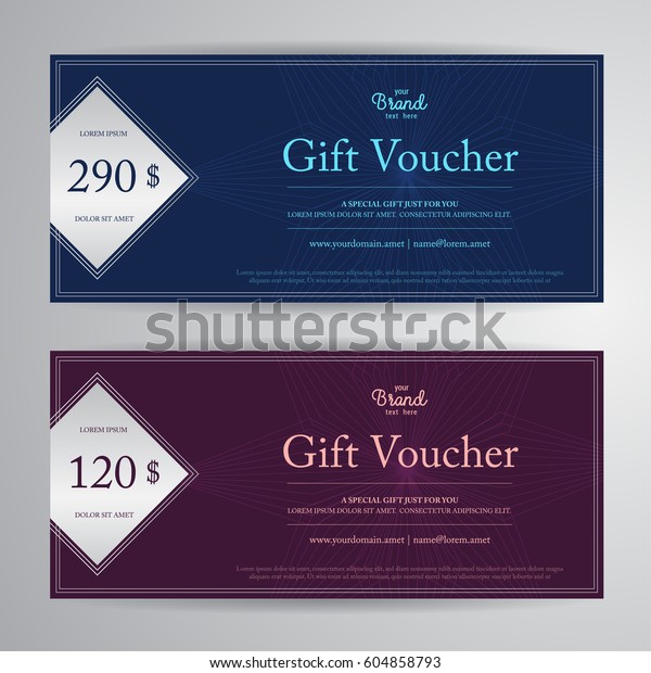 Elegant Gift Voucher Gift Card Coupon Stock Vector (Royalty Free ...