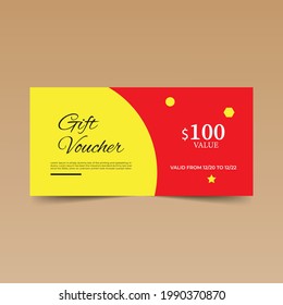 plantilla de diseño elegante de vales de regalo