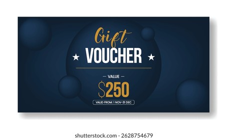 Elegant Gift Voucher and Discount coupon template for sale offer promotion horizontal banner design, giveaway gift card, social media thumbnail cover, header design
