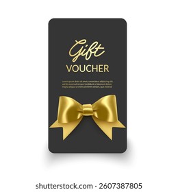 Elegant Gift Voucher with Golden Bow and Ribbon