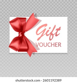 Elegant Gift Voucher with Red Ribbon Bow