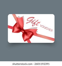Elegant Gift Voucher with Red Ribbon Bow