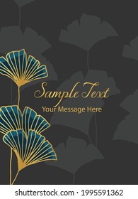 Elegant Ginkgo Leaves Vector Card Background