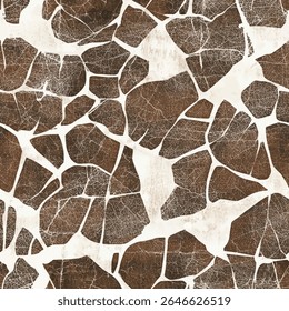Elegant giraffe print rug pattern with dark brown and white colors, giraffe skin stripe seamless pattern, seamless repeating vector pattern, design and pattern for textile print. Vector illustration.