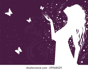 Elegant girl, vector