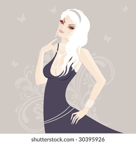Elegant girl, vector