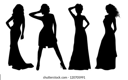 Woman Long Dress Silhouette Images Stock Photos Vectors Shutterstock