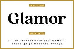 Elegant Glamor Alphabet Letters Font. Classic Lettering Minimal Fashion Designs. Typography Modern Serif Fonts Regular Decorative Vintage Concept. Vector Illustration