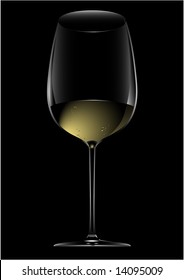 elegant glass of cool white wine (drops are grouped and can be removed) - vector illustration
Have a look at my portfolio for the corresponding glass of red wine!