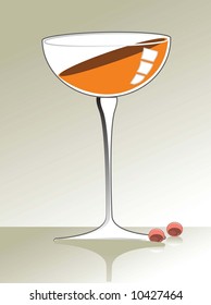 An elegant glass with drink