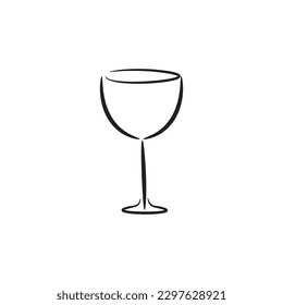 elegant glass line art for restaurant or menu logo