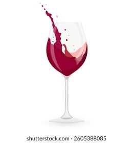 Elegant Glass of Red Wine With Dynamic Splashes Creating a Sophisticated Atmosphere at a Gathering or Celebration