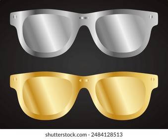 Elegant Glasses With Metallic Gold and Silver Colors