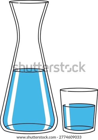Elegant glassware set with blue liquid for a sophisticated look