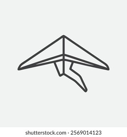 Elegant Glider Icon Line Art Illustration – Perfect for Design and Branding