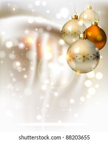 elegant  glimmered Christmas background with shine evening balls