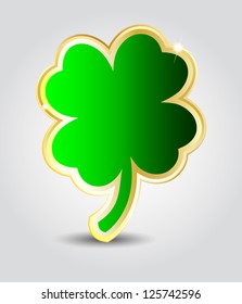 Elegant glossy clover shape speech bubble or St. Patrick's day card