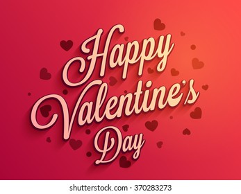 Elegant glossy greeting card design decorated with hearts for Happy Valentine's Day celebration.