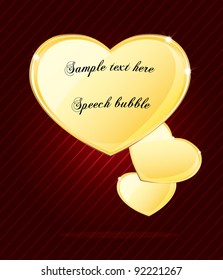 Elegant glossy heart shape speech bubble