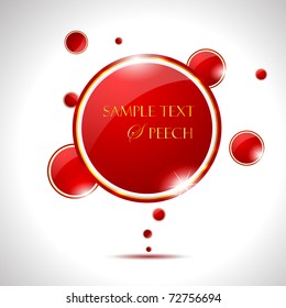 Elegant Glossy Red Speech Bubble