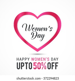 Elegant glossy sale and discount offer tags or labels for International Women's Day celebration.