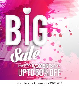 Elegant glossy sale and discount offer tags or labels for International Women's Day celebration.
