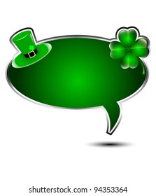 Elegant glossy speech bubble with st. patrick's day elements