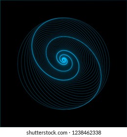 Elegant glowing circle. Tunnel abstract. Twisted lines. Space tunnel.Vector illustration.