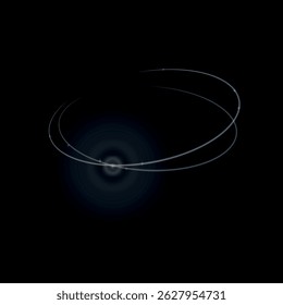 Elegant glowing swirl in the shape of a circular halo with subtle sparkles and a soft radial light. This effect creates a sense of energy, enchantment, or movement, perfect for magical themes, fantasy