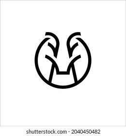 elegant goat vector logo in black color