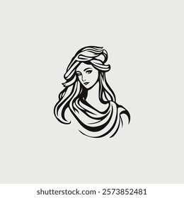 Elegant Goddess Athena Logo for sale.