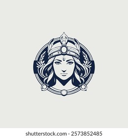 Elegant Goddess Athena Logo for sale.