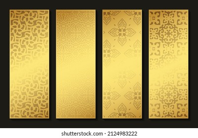 elegant gold abstract pattern vertical card