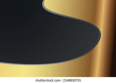 elegant gold abstract wave black wide background