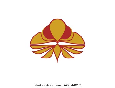 Elegant gold arrow abstract vector and logo design 