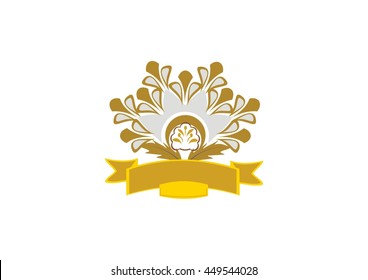Elegant gold arrow abstract vector and logo design 